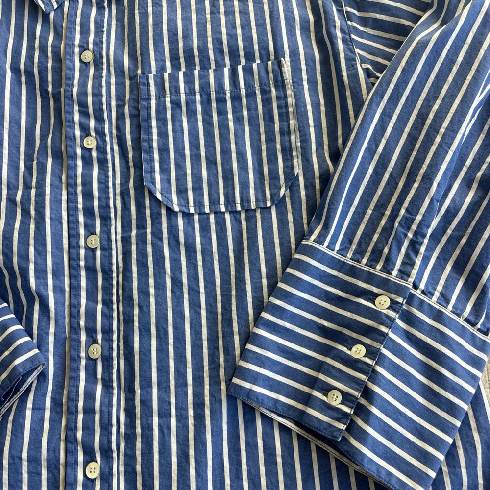 Like New Sézane Bilma Shirt in Blue White Stripes Size 38/6 - Picture 7 of 7